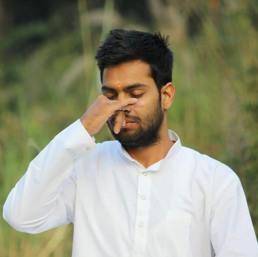 Sandeep semwal doing pranayama