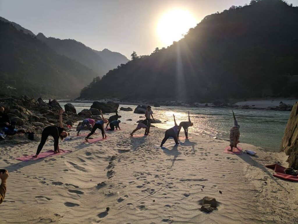 Yoga Class at the Ganga, Rishikesh